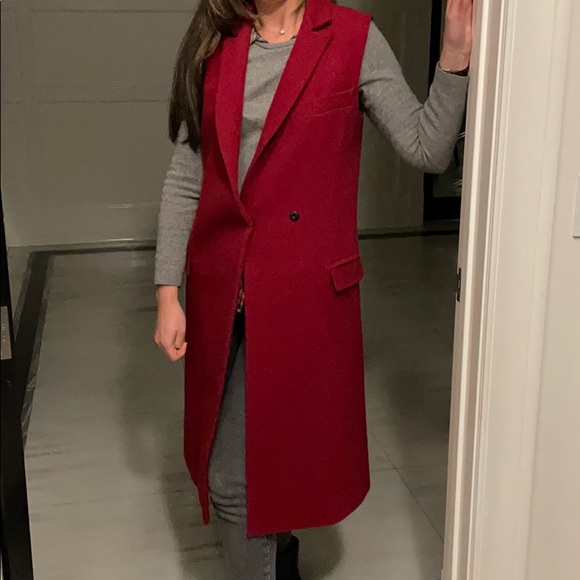 Red Nicholas Wool Vest - Picture 6 of 9